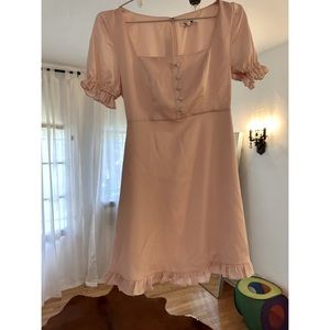 Baby pink satin style mini dress - Size S BNWT